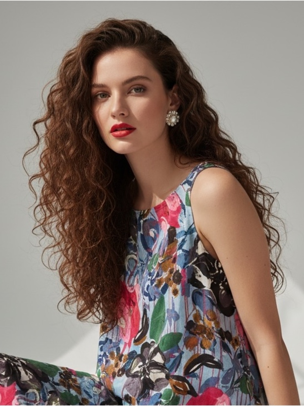 Joe Fresh Floral Mini Dress in Blue, Pink, Green